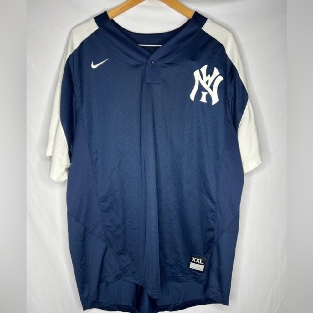 Nike  New York Yankees Jersey, Short Sleeve, Navy Blue & White, Men's Sz XXL